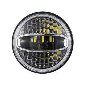LED 7 Inch Headlight ar gyfer Jeep Wrangler JK a Harley