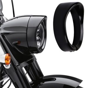 Braced Modrwy Pennawd Beic Modur 7 modfedd Rownd LED ar gyfer Harley FLD